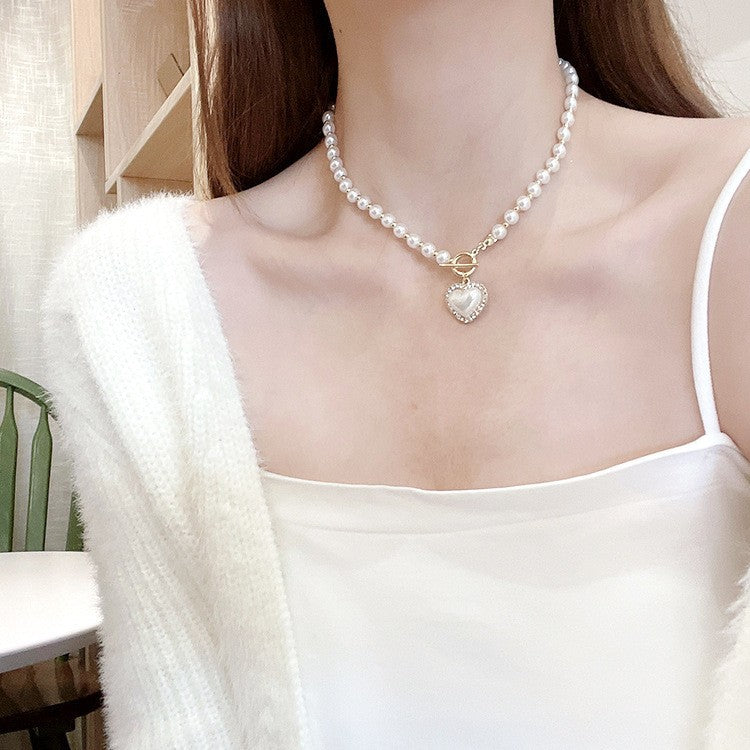Inlaid Pearl Choker Necklace