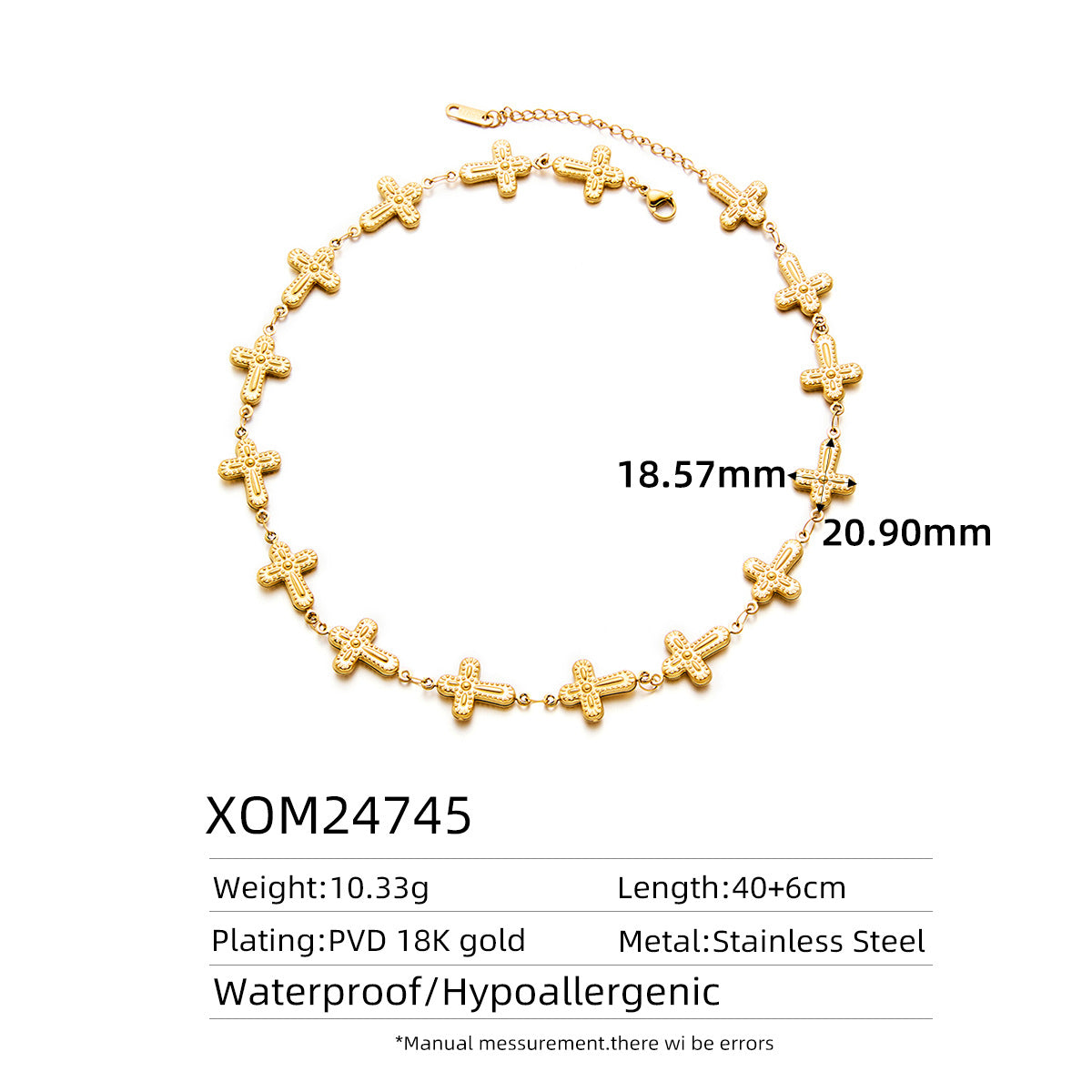 18K Gold Titanium Steel Retro 3D Oil-Pressed Necklace — Fade-Resistant