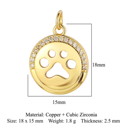 Elephant starfish tropical fish copper zircon pendant