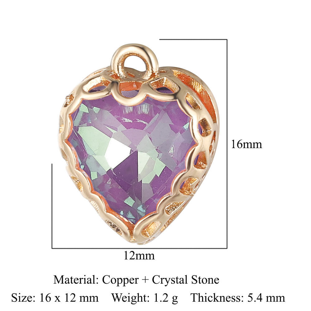 Colgante de cristal de cobre con forma de mariposa y gota de agua 