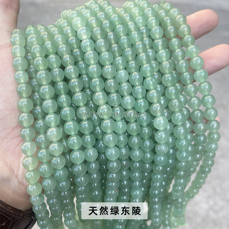 Green Dongling jade loose beads handmade beaded round beads