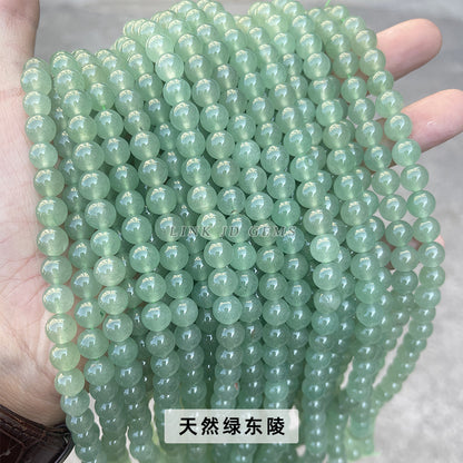 Green Dongling jade loose beads handmade beaded round beads
