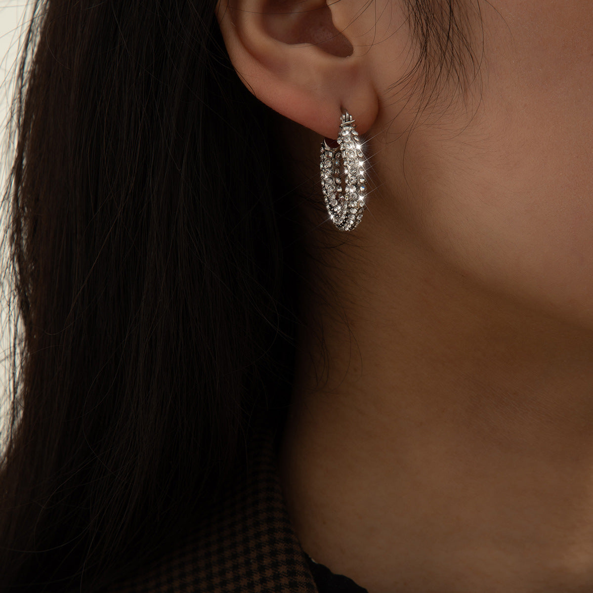 Pendientes vintage con forma de botón 