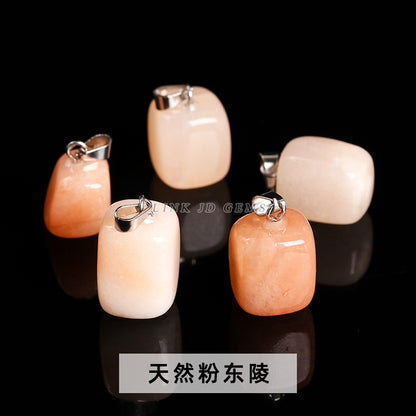 Amethyst rough stone square pendant.