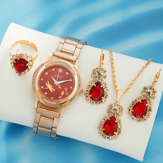 Water Drop Jewelry Set Quartz Watch