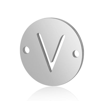 5 pcs/titanium steel English alphabet DIY pendant