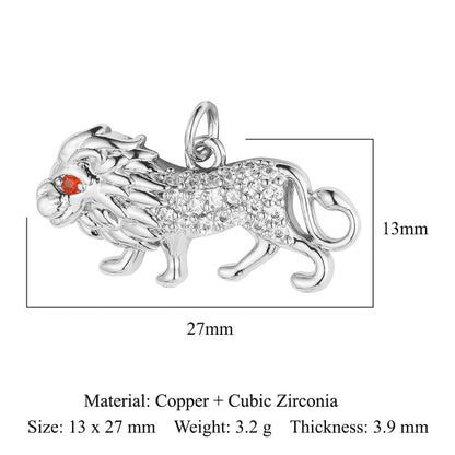 Copper zircon DIY animal necklace bracelet pendant
