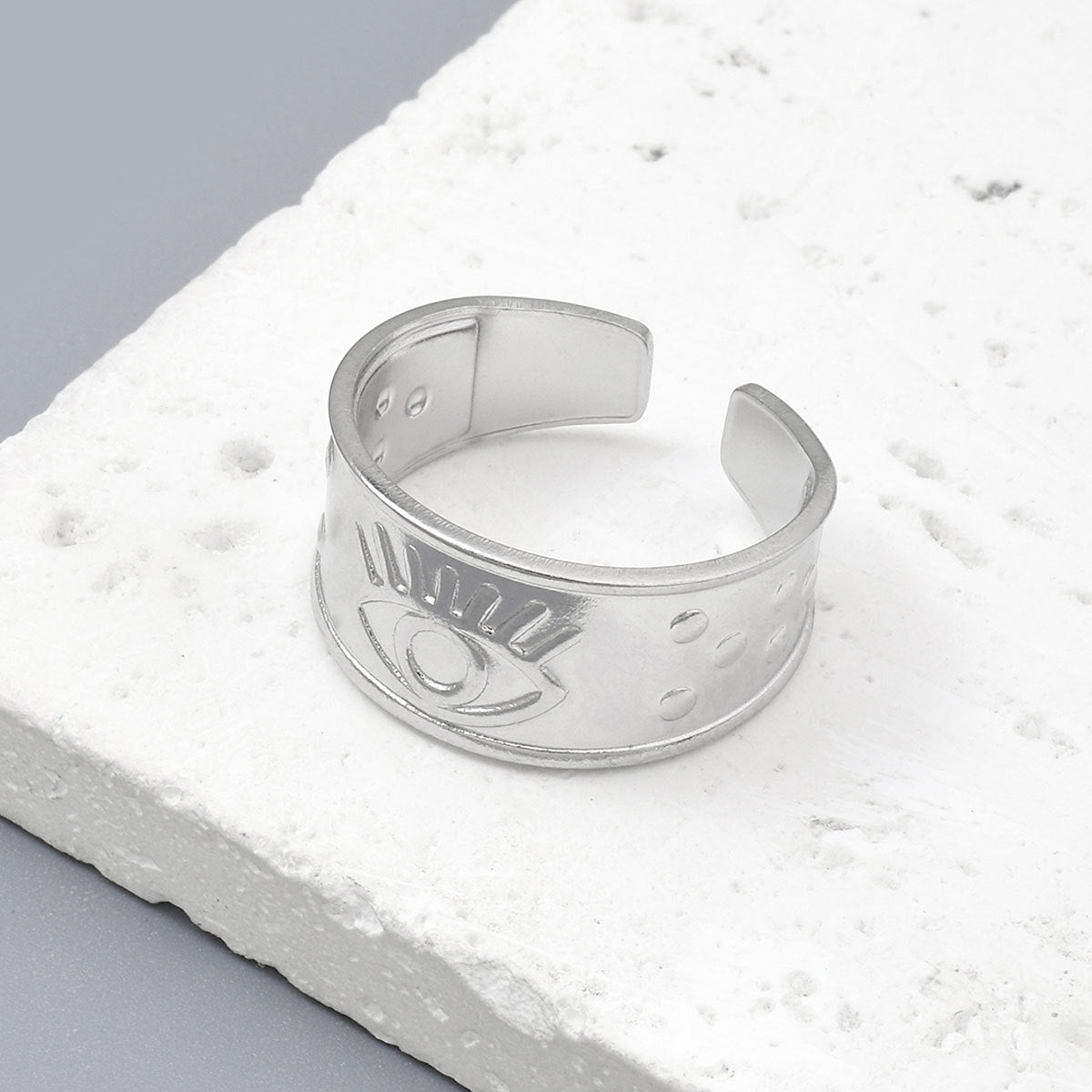 Star Snake Titanium Steel Ladies Ring Adjustable