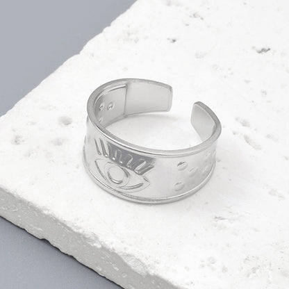 Star Snake Titanium Steel Ladies Ring Adjustable
