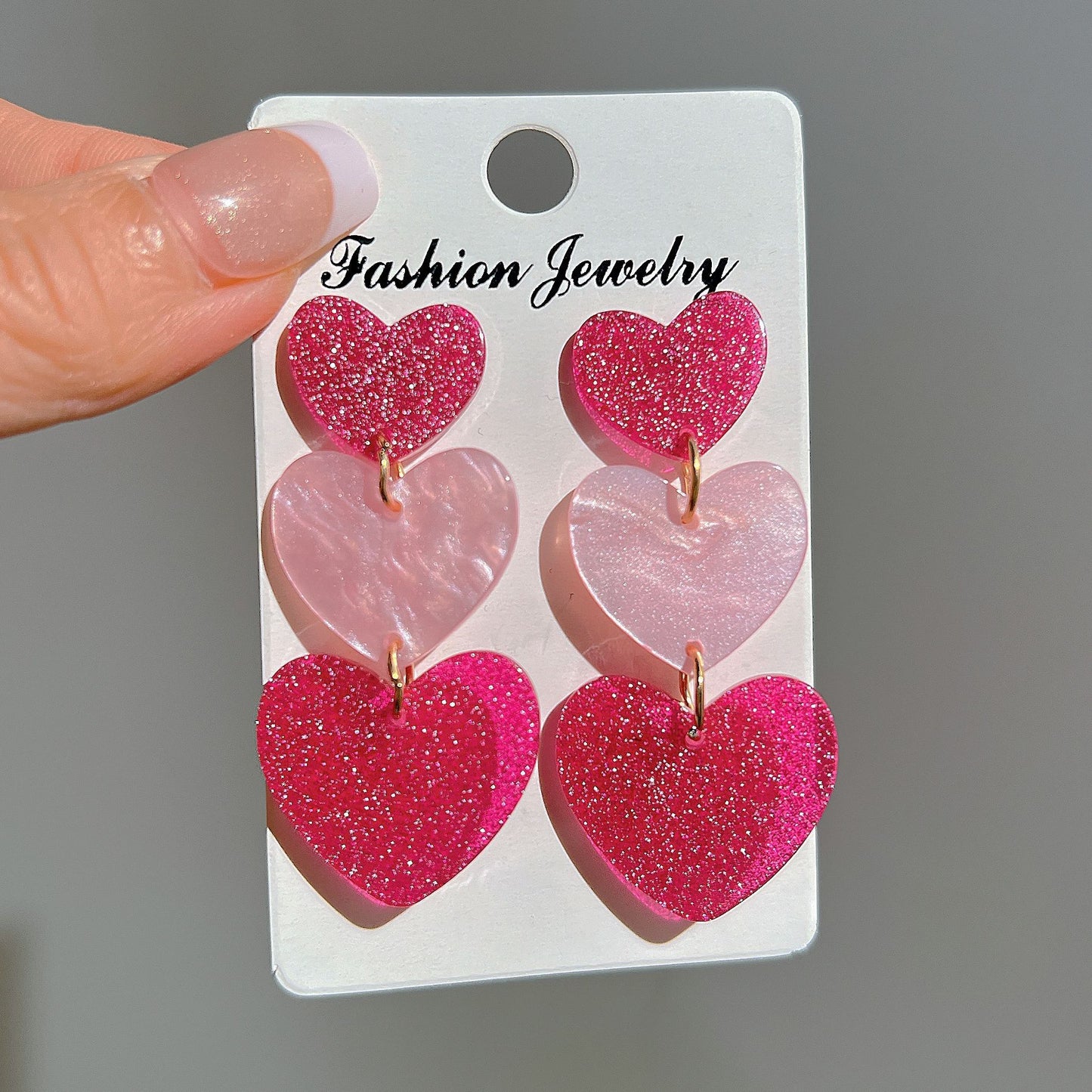 Barbie Pink Heart Drop Earrings