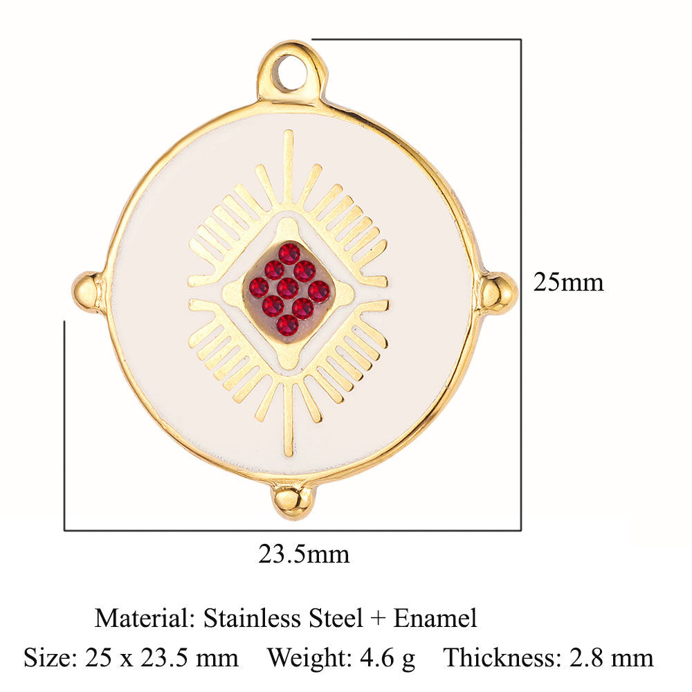 Stainless steel drip point diamond necklace pendant