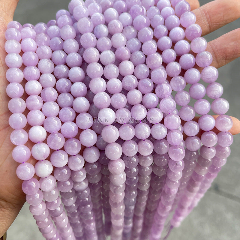 7A natural purple lithium round beads loose beads
