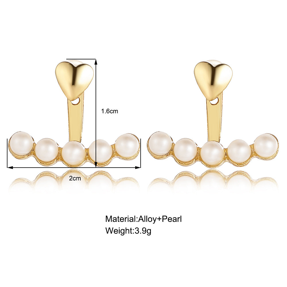 Curved Imitation Pearl Stud Earrings