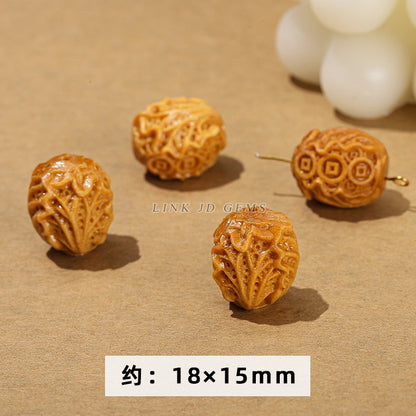 Barbie sandalwood carving lion head cat claw lotus pod accessories