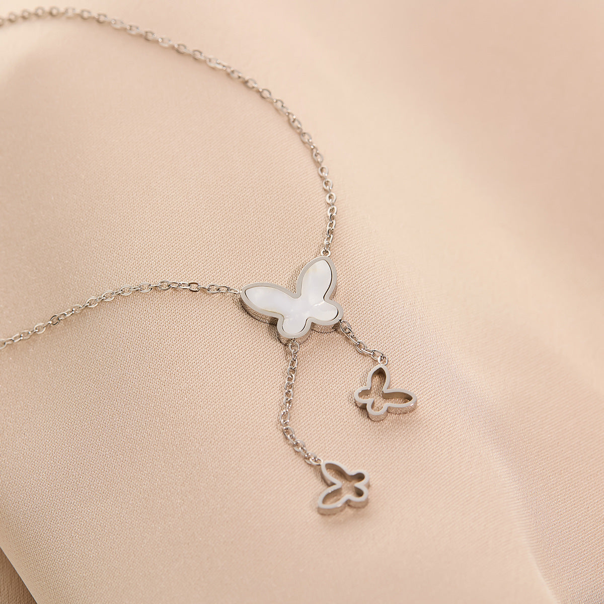 Titanium Steel Butterfly Minimalist Necklace (Wholesale)