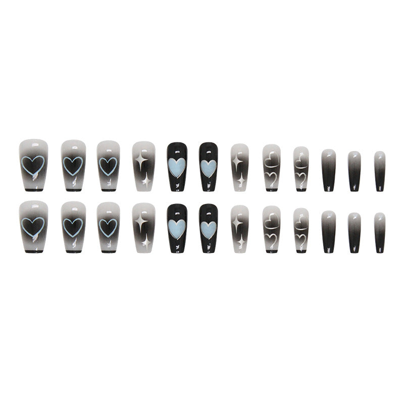 Blush and Black Ballet Nails