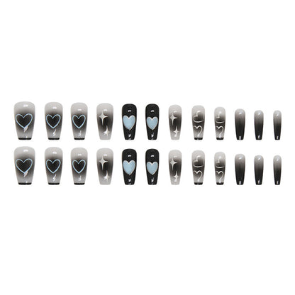 Blush and Black Ballet Nails