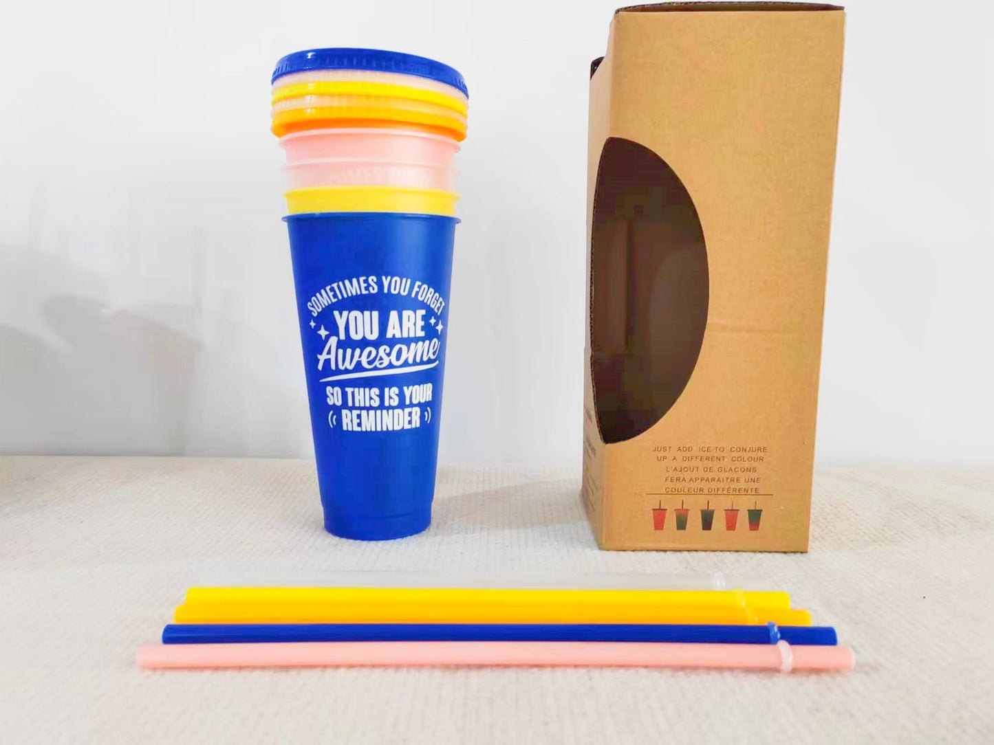 Color multi-color single-layer 710M plastic straw cup