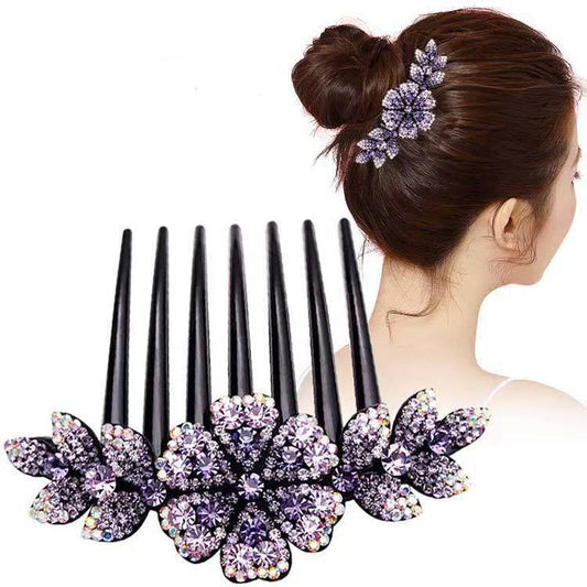 Violet non-slip rhinestone hair accessories