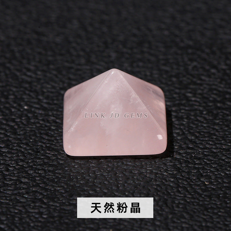 Crystal pyramid ring surface agate jade ring surface