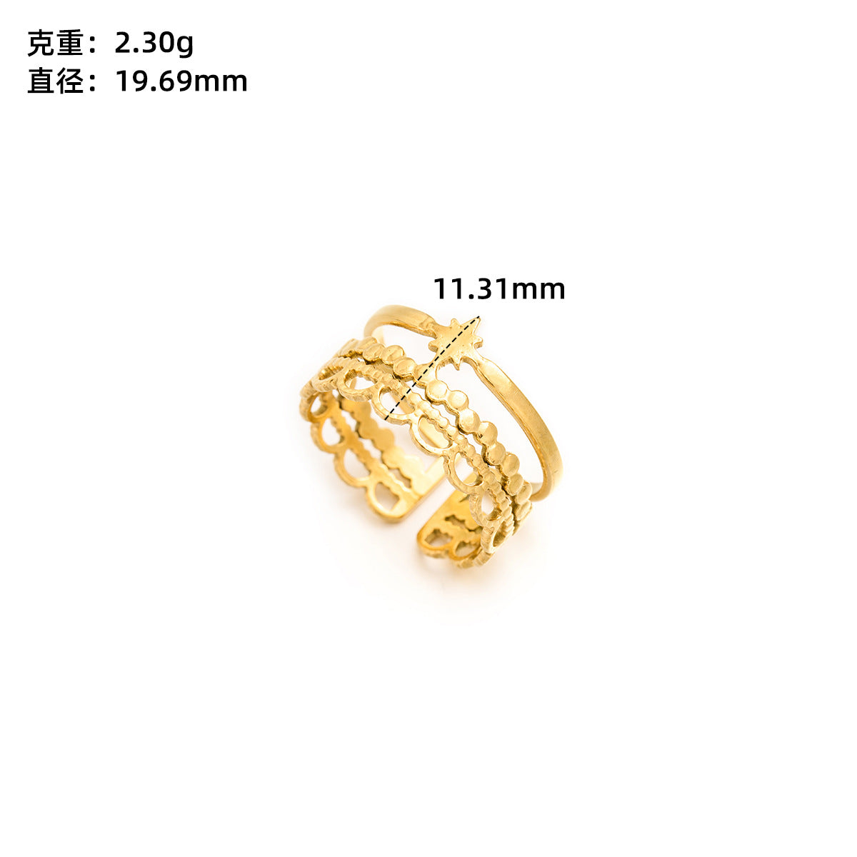 Stainless steel love open ring