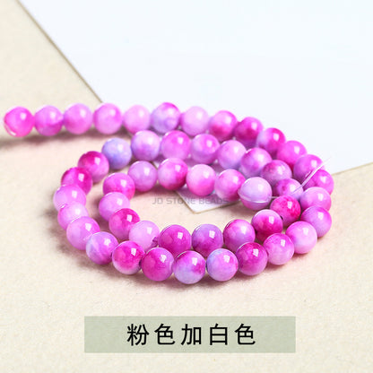 Colored Persian jade loose beads chalcedony round beads