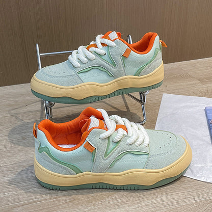 Casual sneakers trendy light flat white shoes