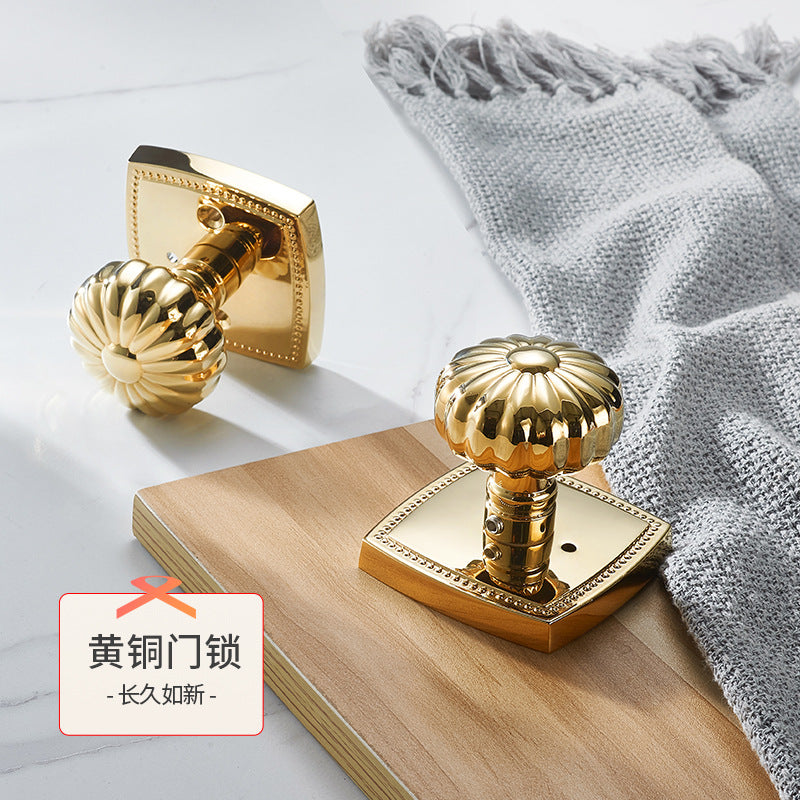 Pumpkin Door Lock Brass Gold