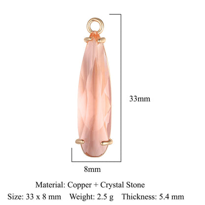 Colgante de cristal de cobre con forma de mariposa y gota de agua 