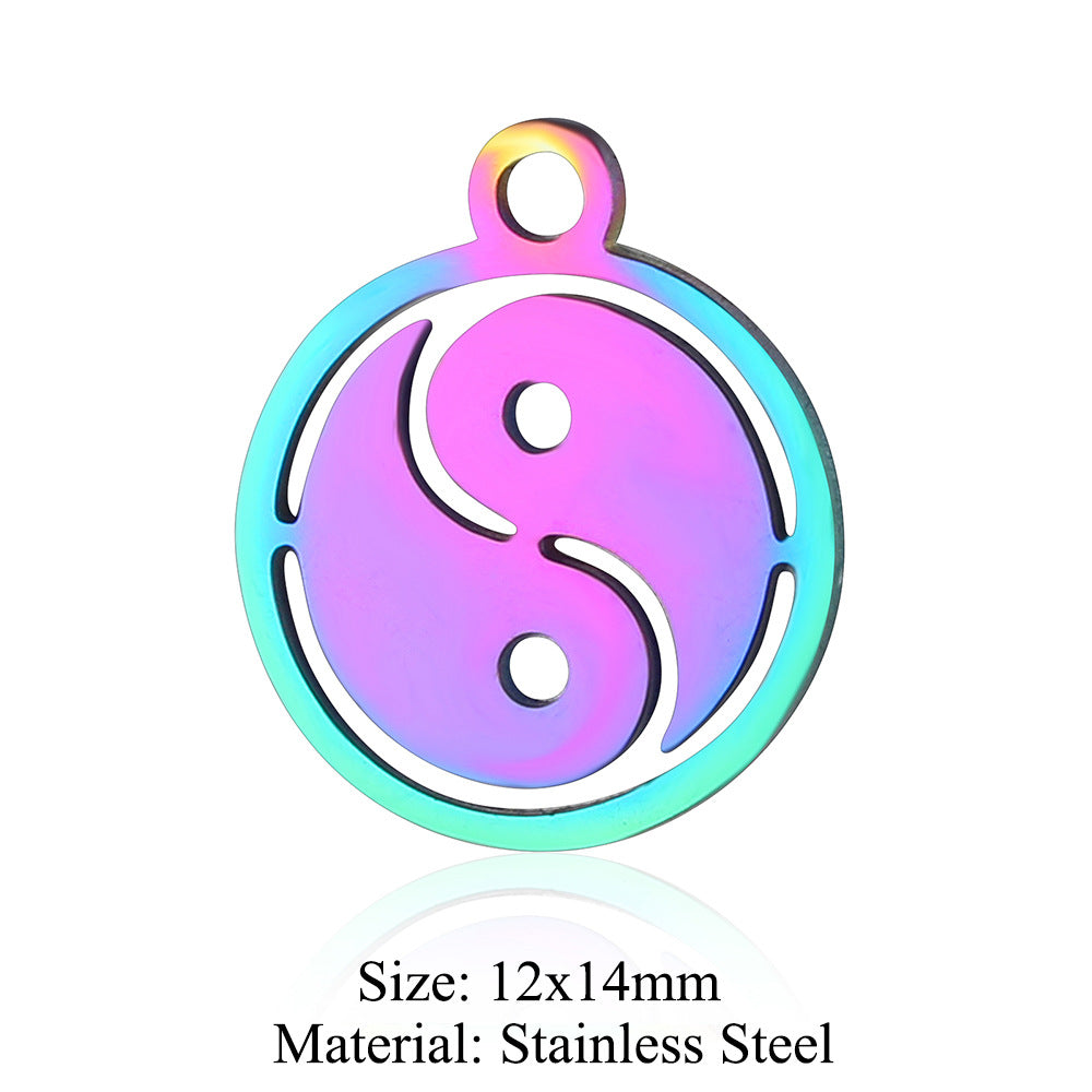 5 pcs/titanium steel jewelry angel sun yin pendant