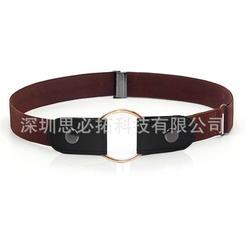Braided leather button belt