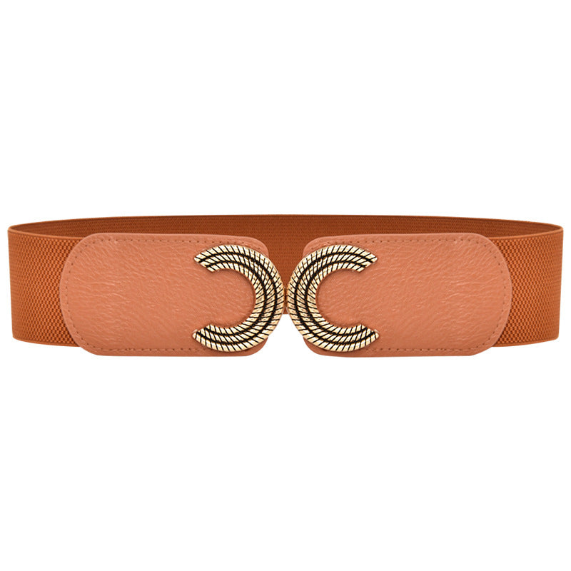 Elasticated toggle letter belt with elasticated waistband