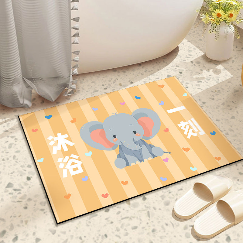 Cartoon diatomaceous earth bath mat