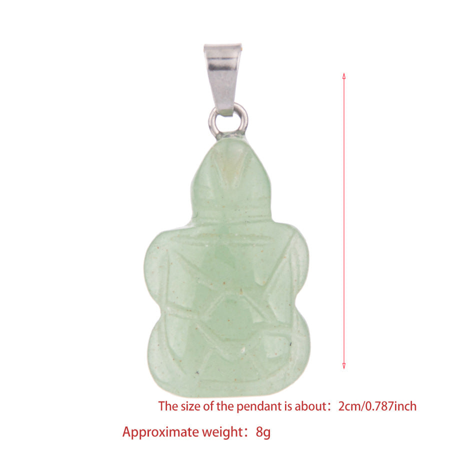 Pingente de tartaruga esculpida em cristal 