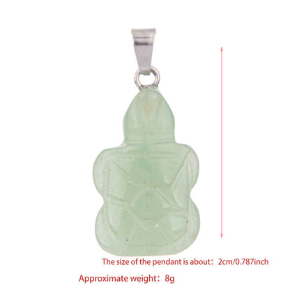 Pingente de tartaruga esculpida em cristal 