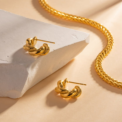 twist earrings all-match earrings