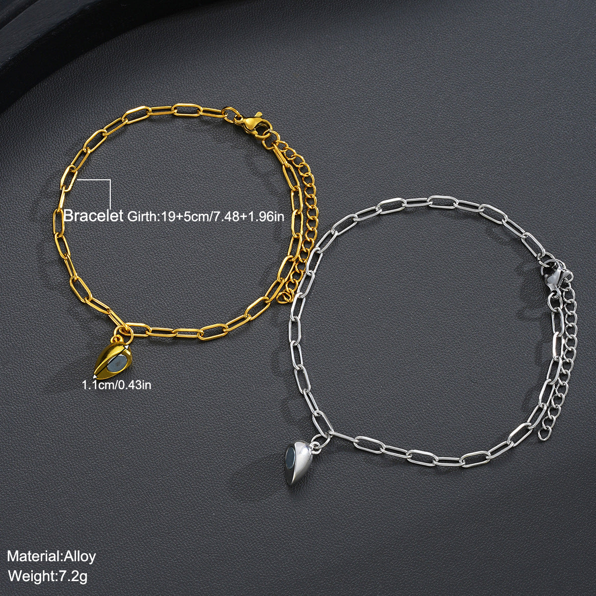 Stainless Steel Magnetic Love Couple Bracelet