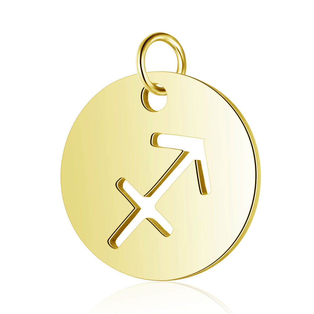 5 pcs/titanium steel twelve constellation jewelry pendant.