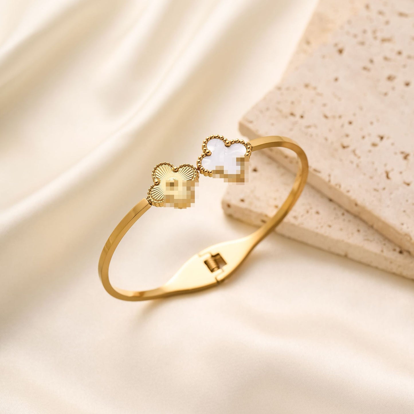 18K Gold Plated Four-Leaf Clover Bracelet