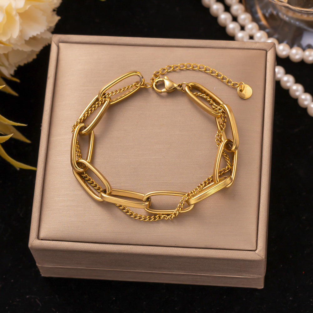 18K Gold Titanium Steel Bracelet