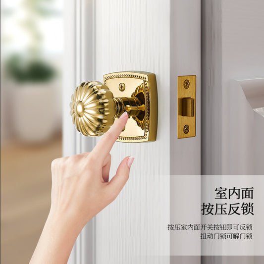 Pumpkin Door Lock Brass Gold