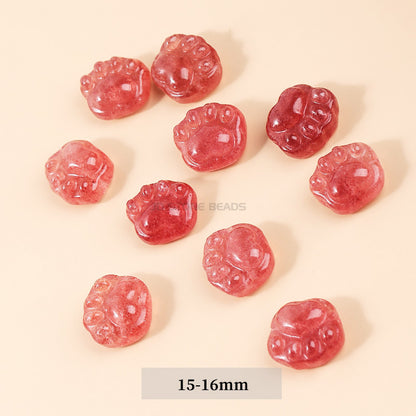 Gray Moonlight Pixiu Red Strawberry Crystal Pendant
