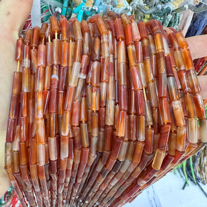 4*13MM natural stone crystal cylindrical spacer beads