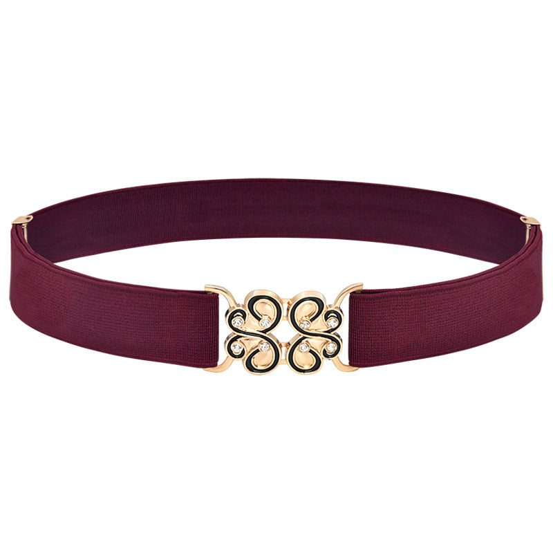 Elastic wide belt female minimalist