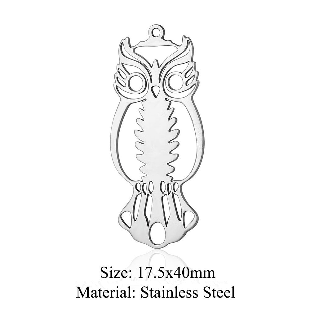 Colgante de acero de titanio con forma de elefante, lobo, tortuga, león y oso, 5 unidades por bolsa 
