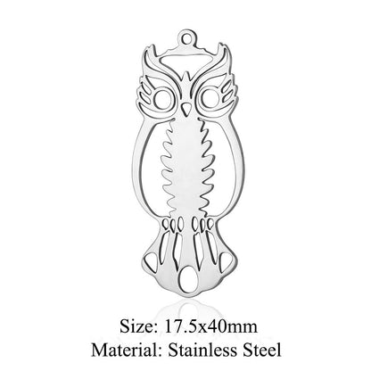 Colgante de acero de titanio con forma de elefante, lobo, tortuga, león y oso, 5 unidades por bolsa 