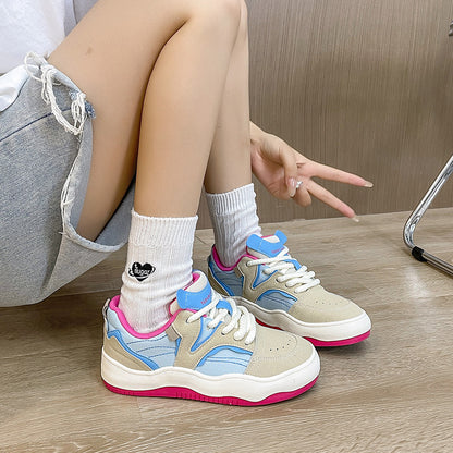 Casual sneakers trendy light flat white shoes