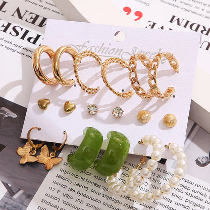 Acrylic butterfly heart earrings set 9 pairs