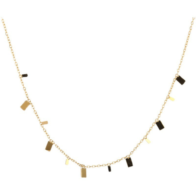 Women's Titanium Steel Collarbone Sweater Necklace — Light-Luxury Versatile Design