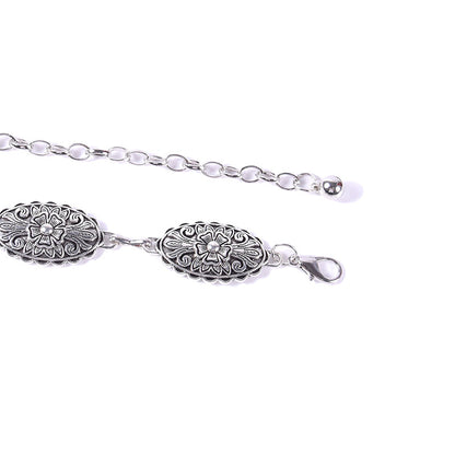 Elliptical buckle metal chain waist chain